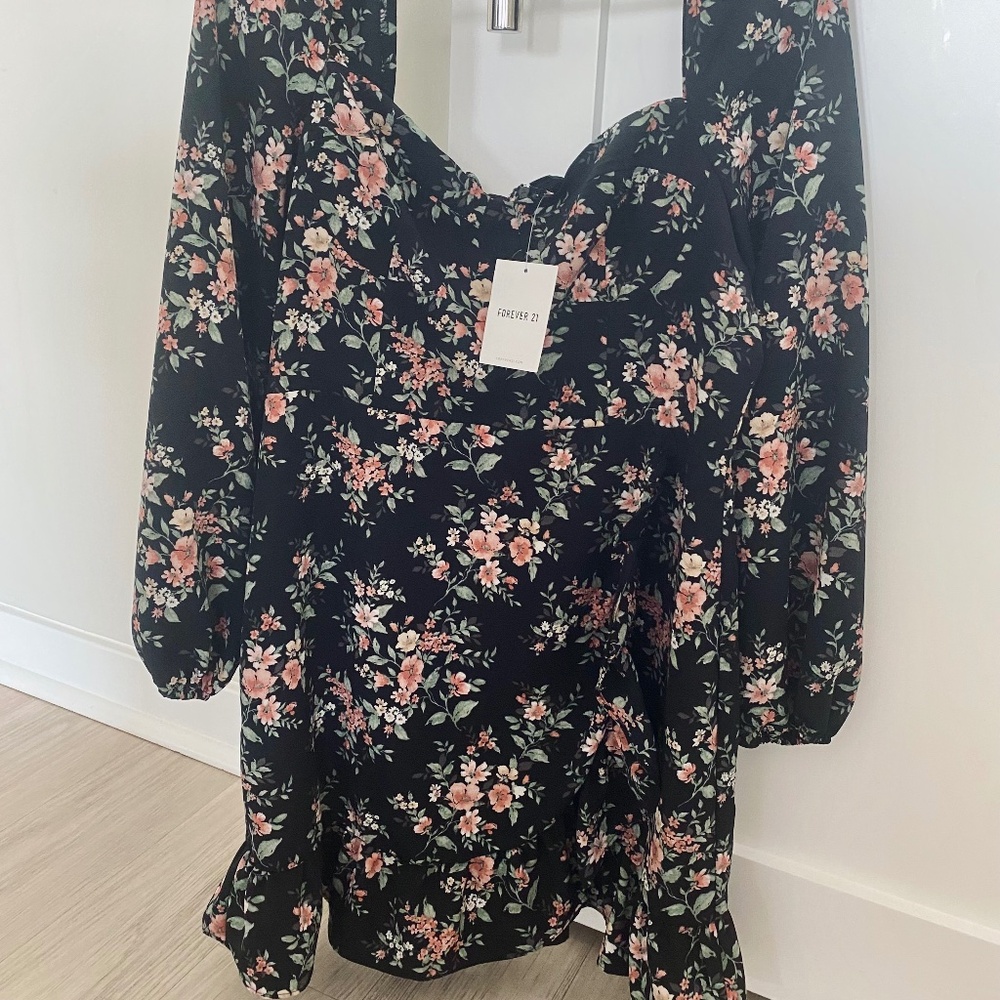 Forever 21 Floral Print Dress - Size L NWT